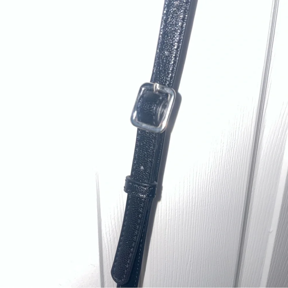 Nine West Women's Crossbody Handbag Adjustable Strap Black Faux Leather Patent